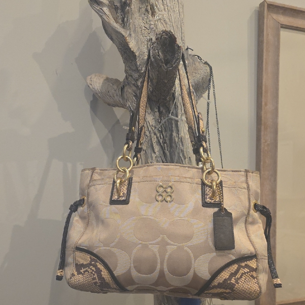 Coach Collette Snake Embossed Carry All